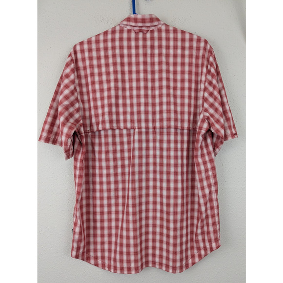 Columbia sz L Shirt red ss buttons vented back thin lightweight fishing 2371 - Picture 4 of 6